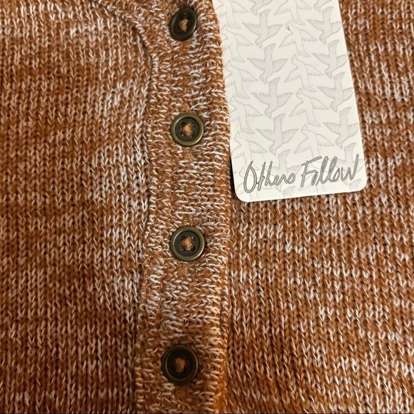 Others Follow Ribbed Knit Button Down Vneck Bodysuit, Size S - Picture 5 of 10